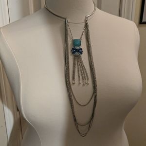 Boho collar necklace with stones